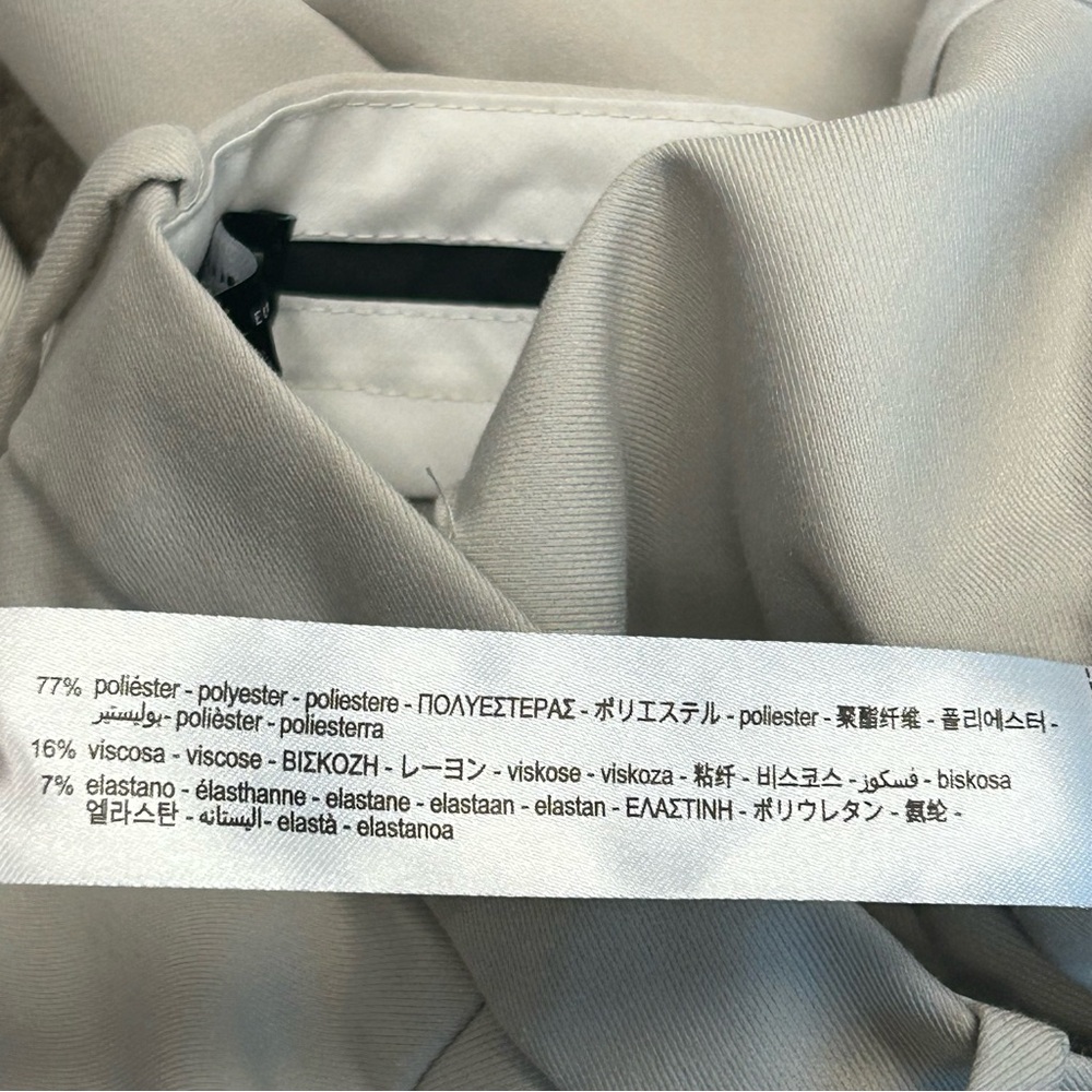 Zara light gray high waisted pleated wide leg trouser dress pants Sz M - Picture 11 of 12